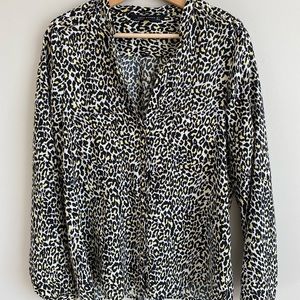 ZARA Women Long Sleeve Leopard Blouse Sz: Large